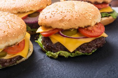 Sağlıksız Amerikan hamburger 