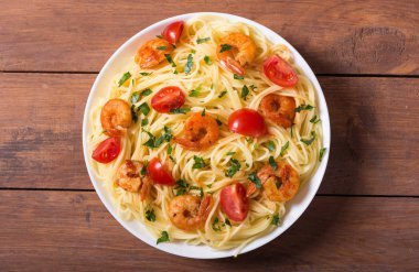spagetti karides ile