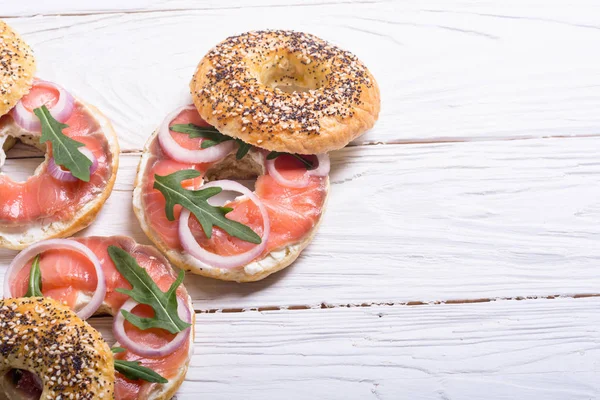 Σπιτικά bagels με σολομό — Φωτογραφία Αρχείου