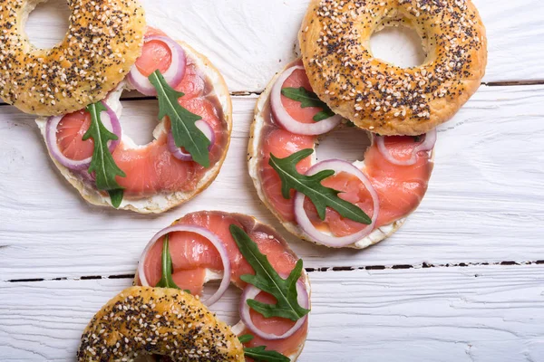 Σπιτικά bagels με σολομό — Φωτογραφία Αρχείου