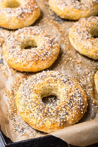 Hausgemachte New York Bagels — Stockfoto