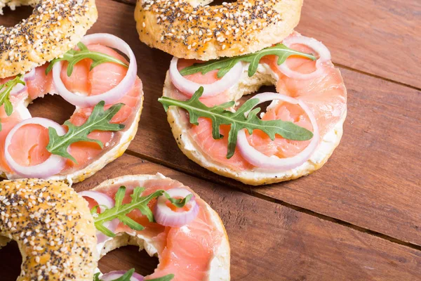 Σπιτικά bagels με σολομό — Φωτογραφία Αρχείου