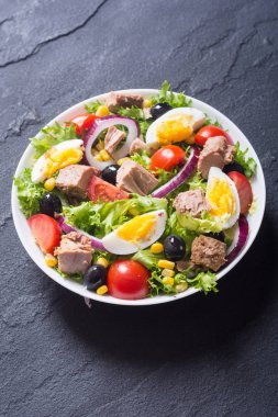 Ton balıklı salata domates ile