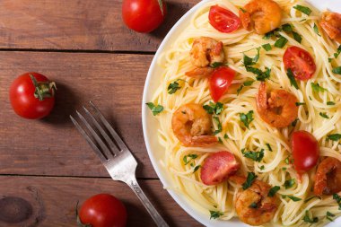 spagetti karides ile