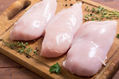 Baharat ile çiğ tavuk göğsü