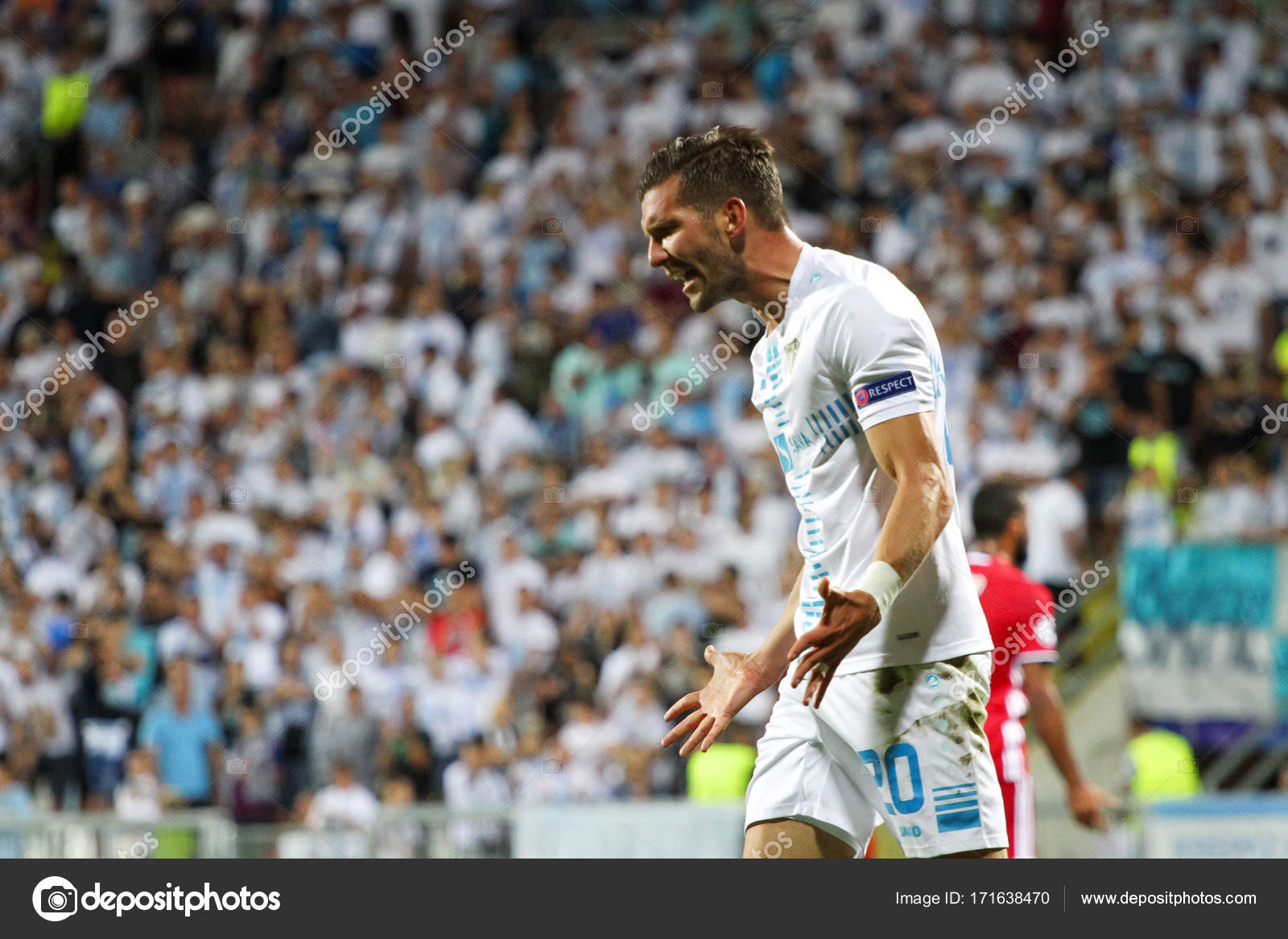 Players of HNK Rijeka celebrate after scoring a goal during the