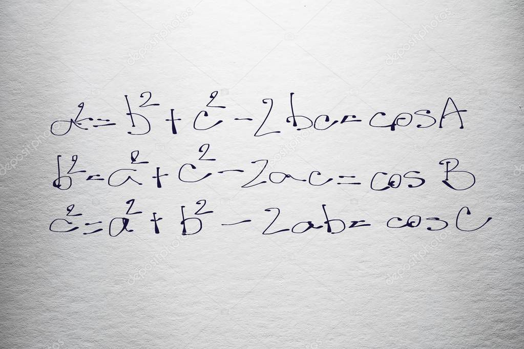 Mathematic formula on the textured white paper