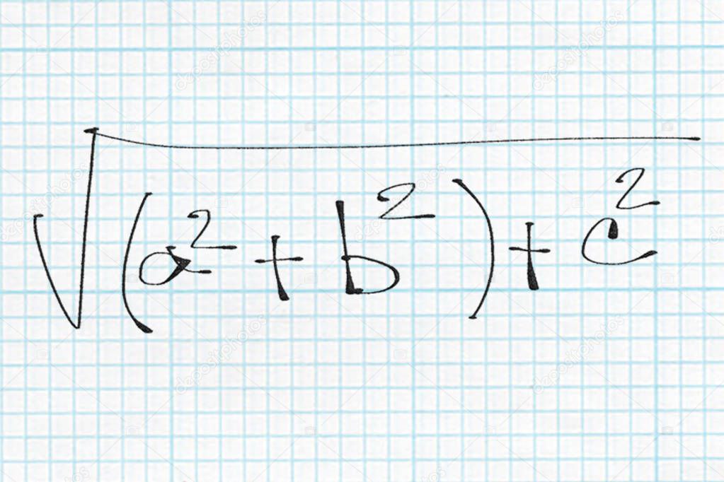 Mathematic formula examples free hand written on textured squared paper