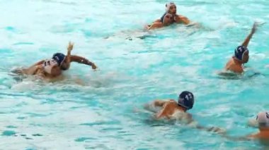 Rijeka, Hırvatistan 7 Nisan: Len su topu Europa Cup, erkekler süper Finali, Rijeka (Cro). Hırvatistan WINS epik maç, 7 Nisan 2018 yılında Rijeka üzerinde Sırbistan'a karşı