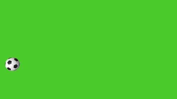 Calcio Animazioni Pallone Volante Calcio Chiave Cromatica Verde — Video Stock