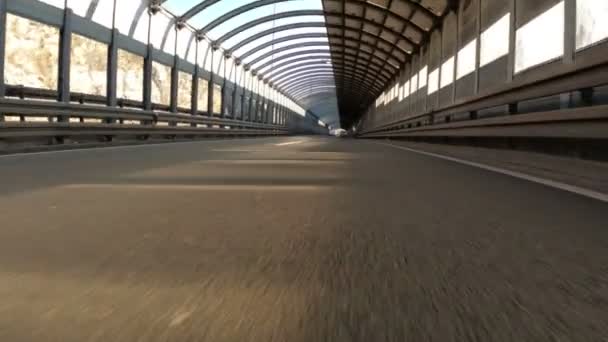 Yol Şeridi Gopro Kahramanı Siyah Ile Çekilmiştir — Stok video