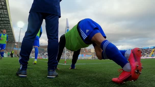 Rijeka Croatia March Football Soccer Player Warms Match March 2020 — Stock Video