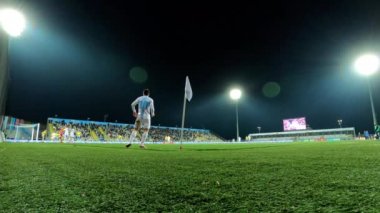 Rijeka, Hırvatistan: Futbol maçı. 3 Mart 2020 'de Rijeka' da köşe vuruşu.
