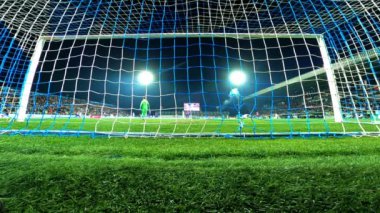 Rijeka, Hırvatistan 8 Mart: Futbol maçı. Kaleci kaleyi 8 Mart 2020 'de Rijeka' da kurtardı..