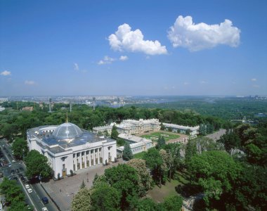 Ukrayna Parlamentosu ve Mariyinsky Sarayı üst görüntüleme