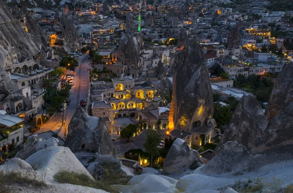 Oświetlony Goreme - Cappadocia — Zdjęcie stockowe