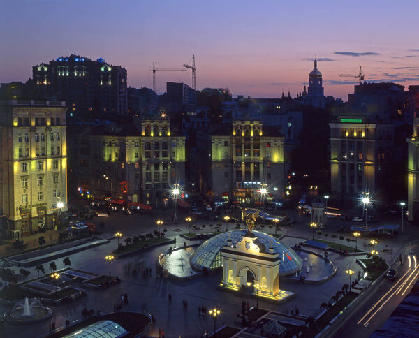 Maidan Nezalezhnosti square top view