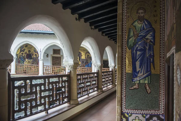 Galleria dipinta nel Monastero di Kykkos — Foto Stock