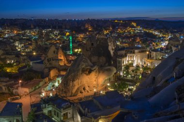 Güneş battıktan sonra Cappadocia