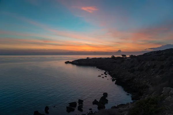 Cape Greco proti scéně východu slunce — Stock fotografie