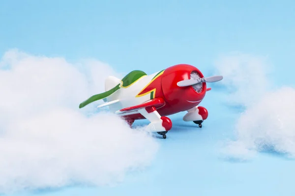 Modelos Avión Volando Cielo Con Nubes — Foto de Stock