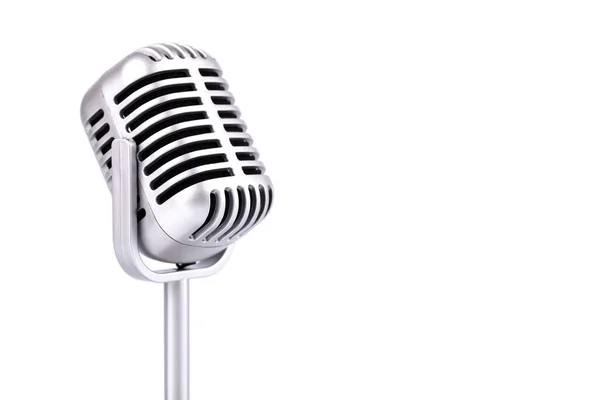 Retro Microphone Isolated White Background — Stock Photo, Image