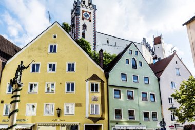 Eisenach, Almanya - 31 Mayıs 2015: Eisenach, Thüringen, Almanya 'daki Bach meydanının mimarisi. Eisenach, Thüringen 'in batısında yer alan bir şehirdir.