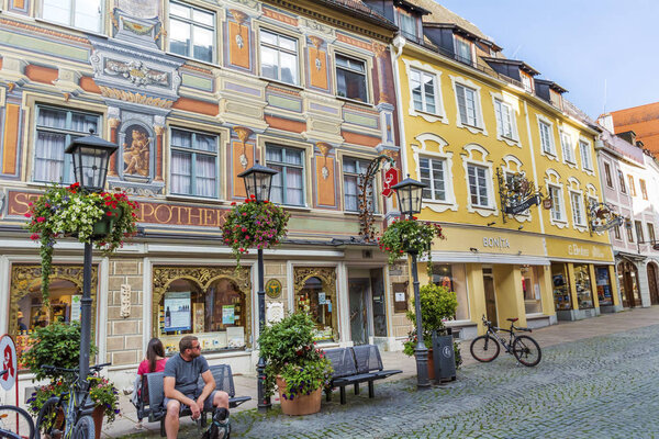 EISENACH, GERMANY - MAY 31, 2015: Architecture of the Bach square in Eisenach, Thuringia, Germany. Eisenach is a town and the main urban centre of western Thuringia