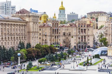 Kiev, Ukrayna - 15 Mayıs 2019: Independence Meydanı 'ndan Meydan Nezalezhnosti Meydanı  