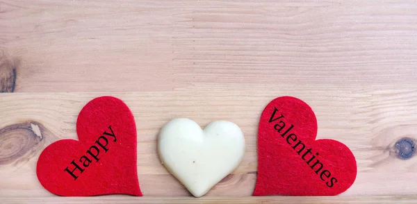 Happy Valentine Day Brieven Met Handgemaakte Canvas Wenskaarten — Stockfoto