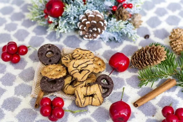 Lotes Biscoitos Manteiga Fundo Mesa Cozinha — Fotografia de Stock