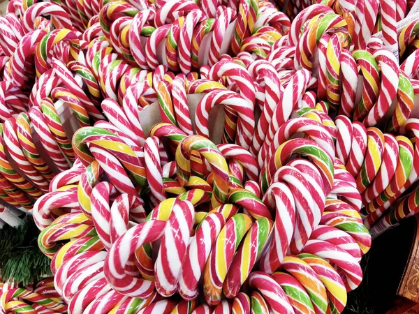 Lots Colored Lollipops Long Sticks Market Counter — Stok fotoğraf