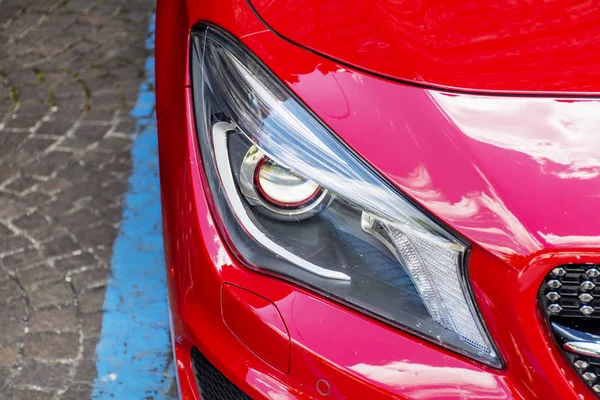 Munich Alemania Junio 2019 Luz Trasera Coche Mercedes Rojo Moderno —  Fotos de Stock