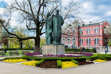 SOFIA, BULGARIA - 10 Mayıs 2018: Sofya 'daki Ulusal Kütüphane Cyril ve Methodius