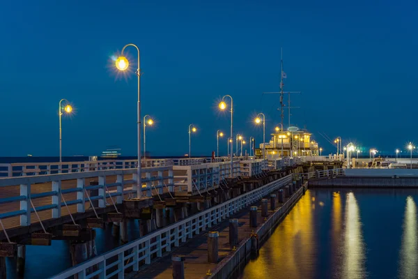 Hermosa noche en Sopot Pier Fotos de stock