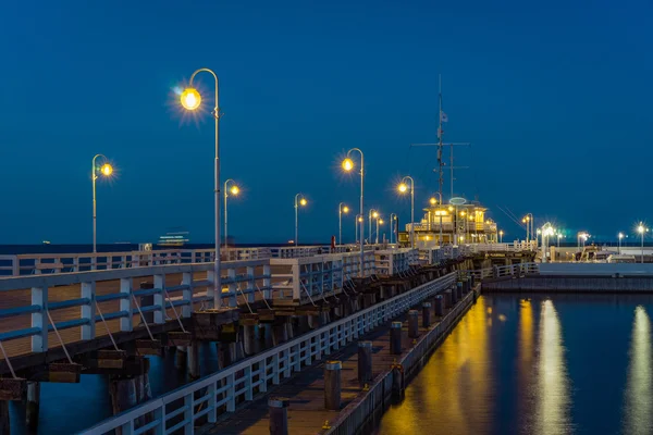 Sopot iskelede güzel bir akşam Stok Fotoğraf