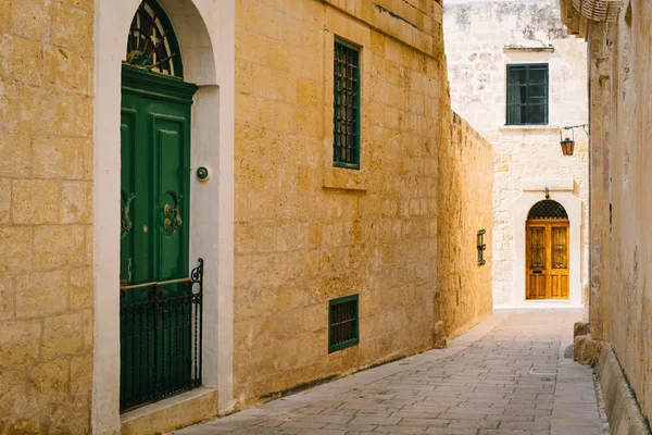 Narrow Street Silent City Mdina Malta Royalty Free Stock Images