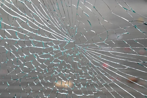 Cracked glass broken window — Stock Photo, Image