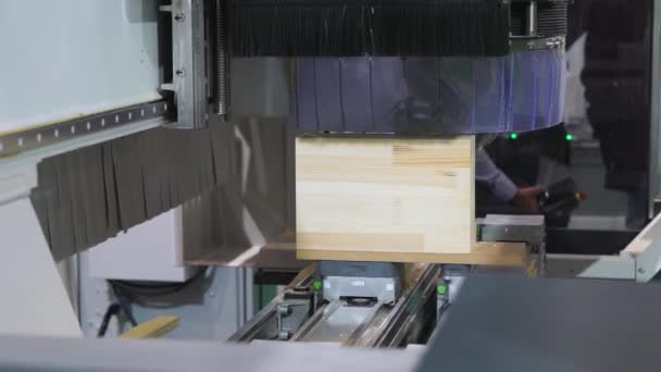 Holzbearbeitung CNC-Werkzeugmaschine — Stockvideo