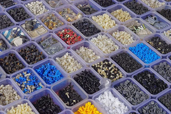 Plastic parts boxes — 스톡 사진