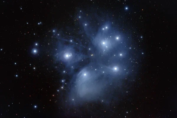M45, the Pleiades star cluster in Taurus — Stock Photo, Image