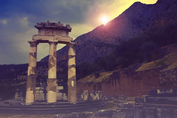 Los Tholos Antiguos Delphi Sitio Arqueológico Mundialmente Famoso Grecia — Foto de Stock