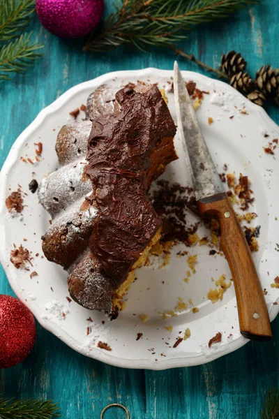 Noel kek çikolata — Stok fotoğraf
