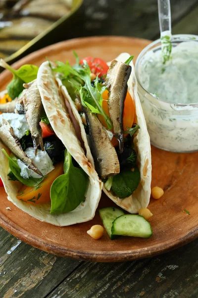 Tacos con sardinas — Foto de Stock