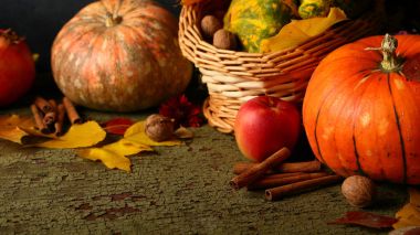Güz pumpkins kompozisyon