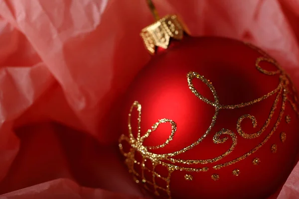 Kerst rode ballen closeup — Stockfoto