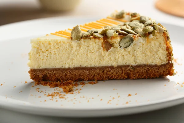 Tasty Cheese Cake Plate Food Closeup — Stock Photo, Image