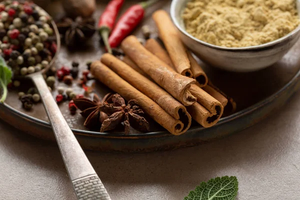 Variety of spices close-up — Stock Photo, Image