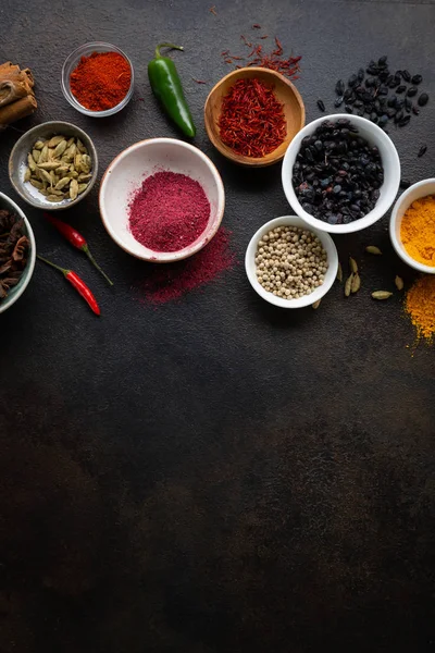 Fresh spice powder spice and peppers — Stock Photo, Image