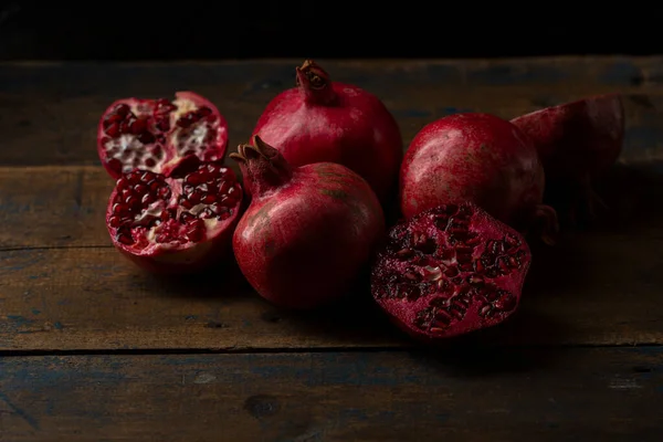 Close Ripe Pomegranates — Stock Photo, Image